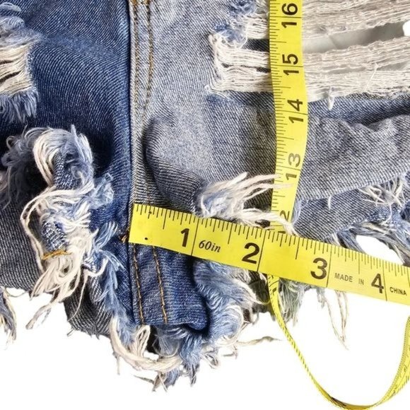 Missguided Ripped Two-Tone Denim Shorts - Picture 11 of 11